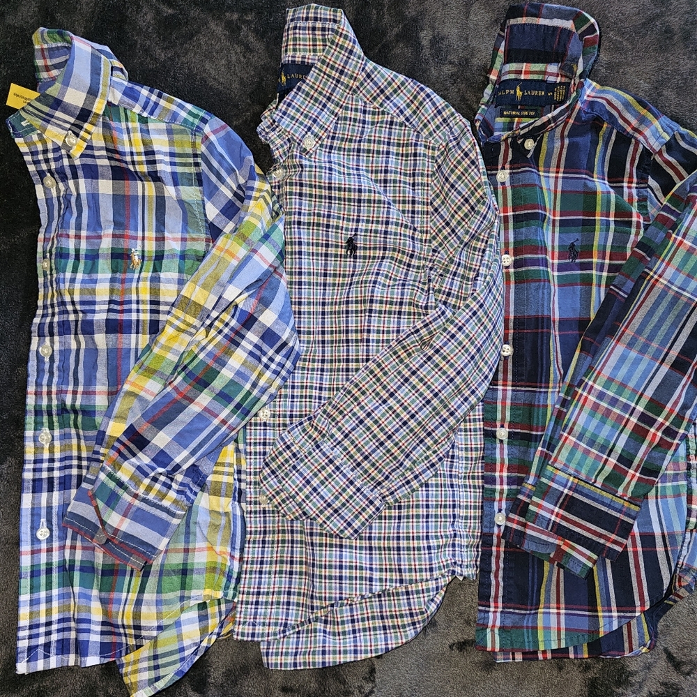 Boys Polo Ralph Lauren LS Oxford Bundle - Blues